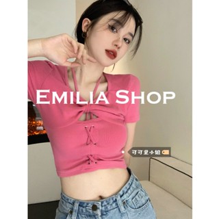 EMILIA SHOP  เสื้อครอป เสื้อผ้าแฟชั่นผู้หญิง 2023 ใหม่ Chic ทันสมัย Trendy Unique A29J0E6 36Z230909