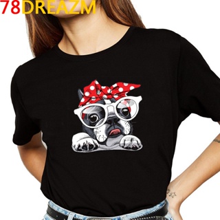 เสื้อยืด พิมพ์ลายสุนัขบูลด็อก สไตล์ญี่ปุ่น แนวสตรีท เหมาะกับฤดูร้อน สําหรับผู้หญิง 2000s
