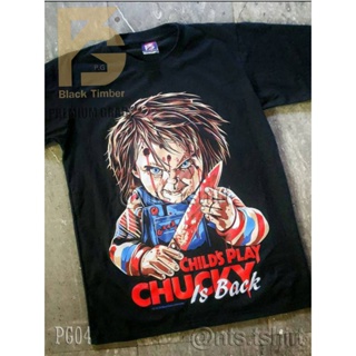 PG 04 Chucky Chilsa Play เสื้อยืด หนัง นักร้อง เสื้อดำ สกรีนลาย ผ้าหนา PG T SHIRT S M L XL XXL
