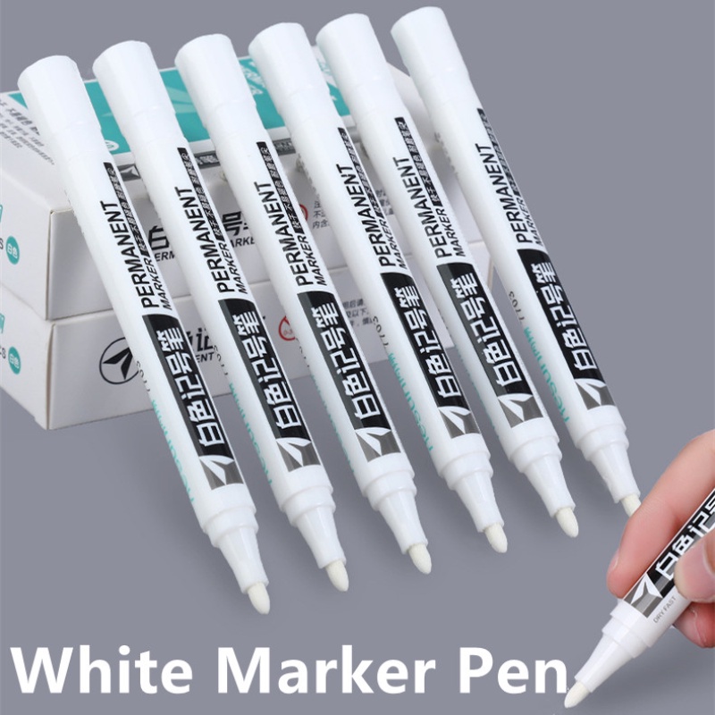 ปากกามาร์กเกอร์-2-มม-สีขาว-กันน้ํามัน-สําหรับมาร์กเกอร์-วาดภาพกราฟฟิตี้-ยาง-ไม้-หนัง-1-ชิ้น