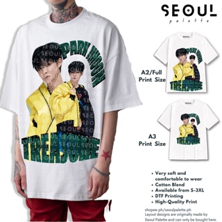  ใหม่เอี่ยม♭♯♮จิฮุนเทรเชอร์ Teume Kpop โอเวอร์ไซส์สีขาวเสื้อยืดผ้าฝ้าย Bootleg เสื้อเชิ้ตกราฟิกวินเทจ Unisex  ]Yz