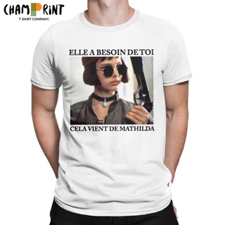 Mathilda เสื้อยืดแขนสั้น ผ้าฝ้ายแท้ พิมพ์ลายภาพยนตร์ Leon The Professional 90s สไตล์วินเทจ แฟชั่นฤดูร้อน สําหรับผู้ชาย