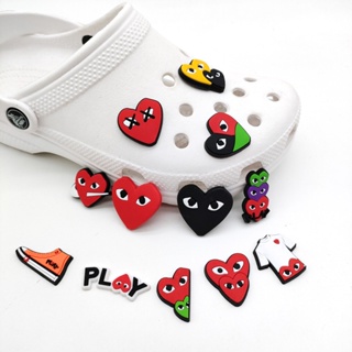 【Hot Cartoon Heart Series】รองเท้าแตะ PVC ลายการ์ตูนกราฟฟิตี้ หัวใจน่ารัก DIY สําหรับตกแต่งสวน