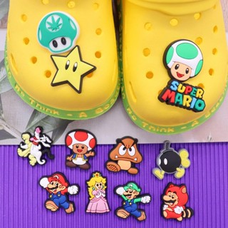 การ์ตูน Dragon Game Jibbitz สําหรับ Crocs Mushroom Jibits Charm Super Mario Jibitz Crocks รองเท้าเด็ก ดอกไม้ รองเท้า เสน่ห์ ตกแต่งหมุด