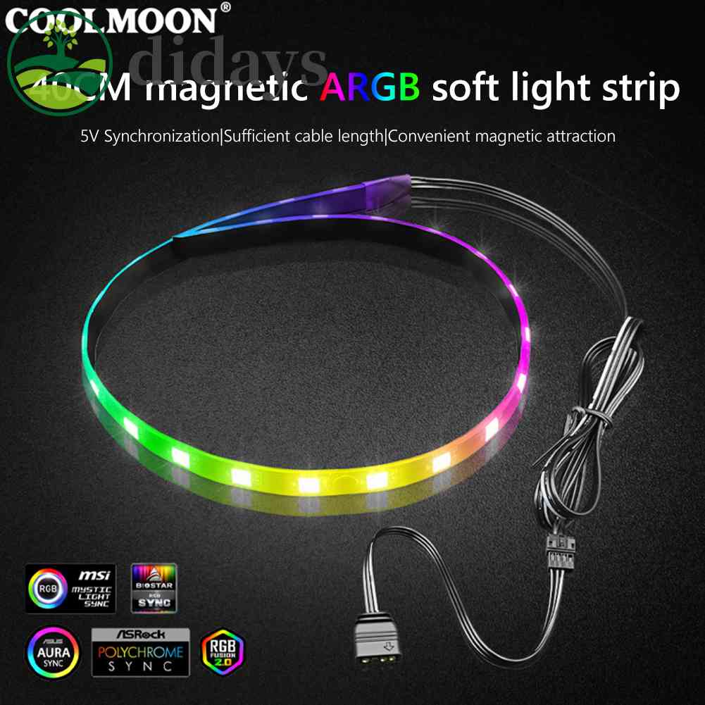 coolmoon-cm-ls40-5v-argb-pc-เคสไฟ-led-sata-3pin-โคมไฟ-rgb-คอมพิวเตอร์