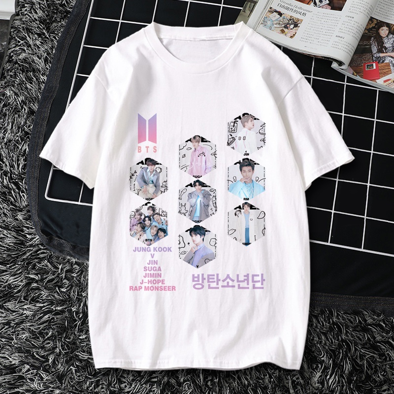 ใหม่เอี่ยมเสื้อทีเชิ้ตแขนสั้นแบบเดียวกับ-bts-bts-bts-bts-bts-bts-bts-มินนี่จินนันจุนเสื้อเชียร์แฟนการ์ตูนฮิตในฤดูใบ