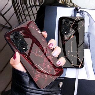 OPPO Reno8 T 5G เคสกระจก Tempered Glass Phone Case Soft TPU Edge Protection Hard OPPO Reno 8T 5G เคส Back Cover