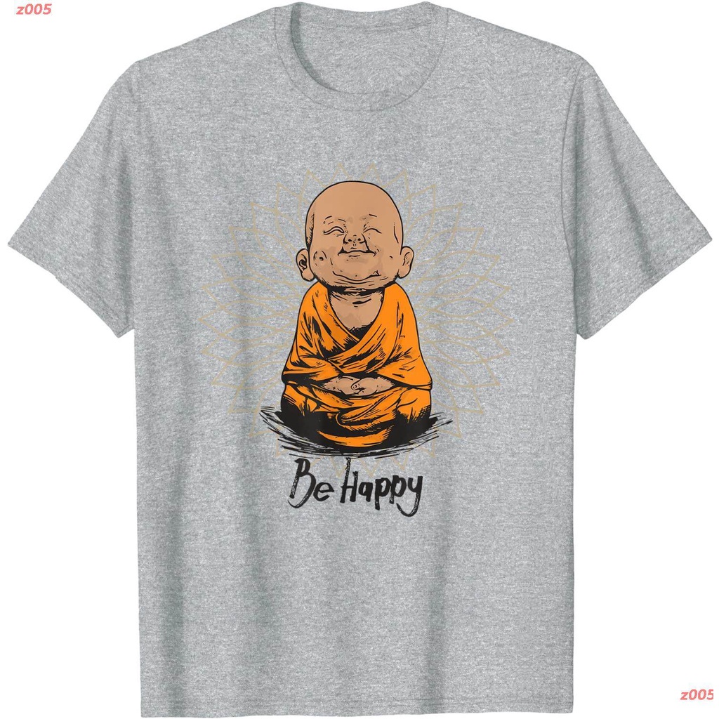 เสื้อยืดผู้-z005-be-happy-shirt-zen-little-buddha-tshirt-mandala-t-shirt-gift-พระพุทธเจ้า-เสื้อยืดพิมพ์ลาย-เสื้อผู้ชาย-เ