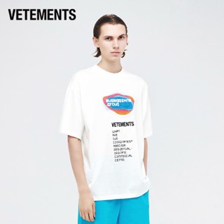 Vetements เสื้อยืดแขนสั้นลําลอง ผ้าฝ้าย พิมพ์ลาย แฟชั่นฤดูใบไม้ผลิ และฤดูร้อน สําหรับผู้ชาย และผู้หญิง