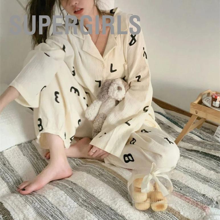 supergirls-2-ชิ้น-loungewear-เปิดลงคอระบายอากาศหรูหรานุ่มผู้หญิงชุดนอนแขนยาวสำหรับฤดูร้อน