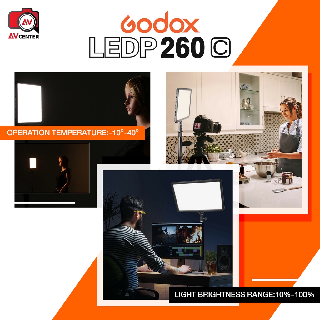 Godox ไฟ LED P260C Ultra Slim Led Video Light CRI95 3300-5600K [รับ ...