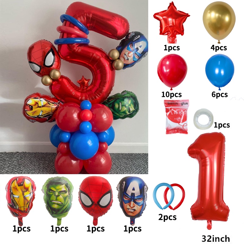 ลูกโป่งฟอยล์-ลาย-spiderman-iron-man-us-captain-hulk-ยอดนิยม-สําหรับตกแต่งปาร์ตี้วันเกิดเด็กผู้ชาย-1-ชุด