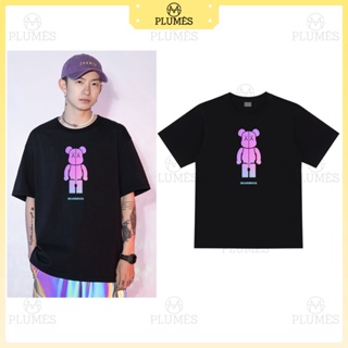 PLUMÉS【Colorful Prints】x Bearbrick Design Unisex Men Women 100%Cotton Short Sleeve Round Neck T Shirt Tee Best Sell_01
