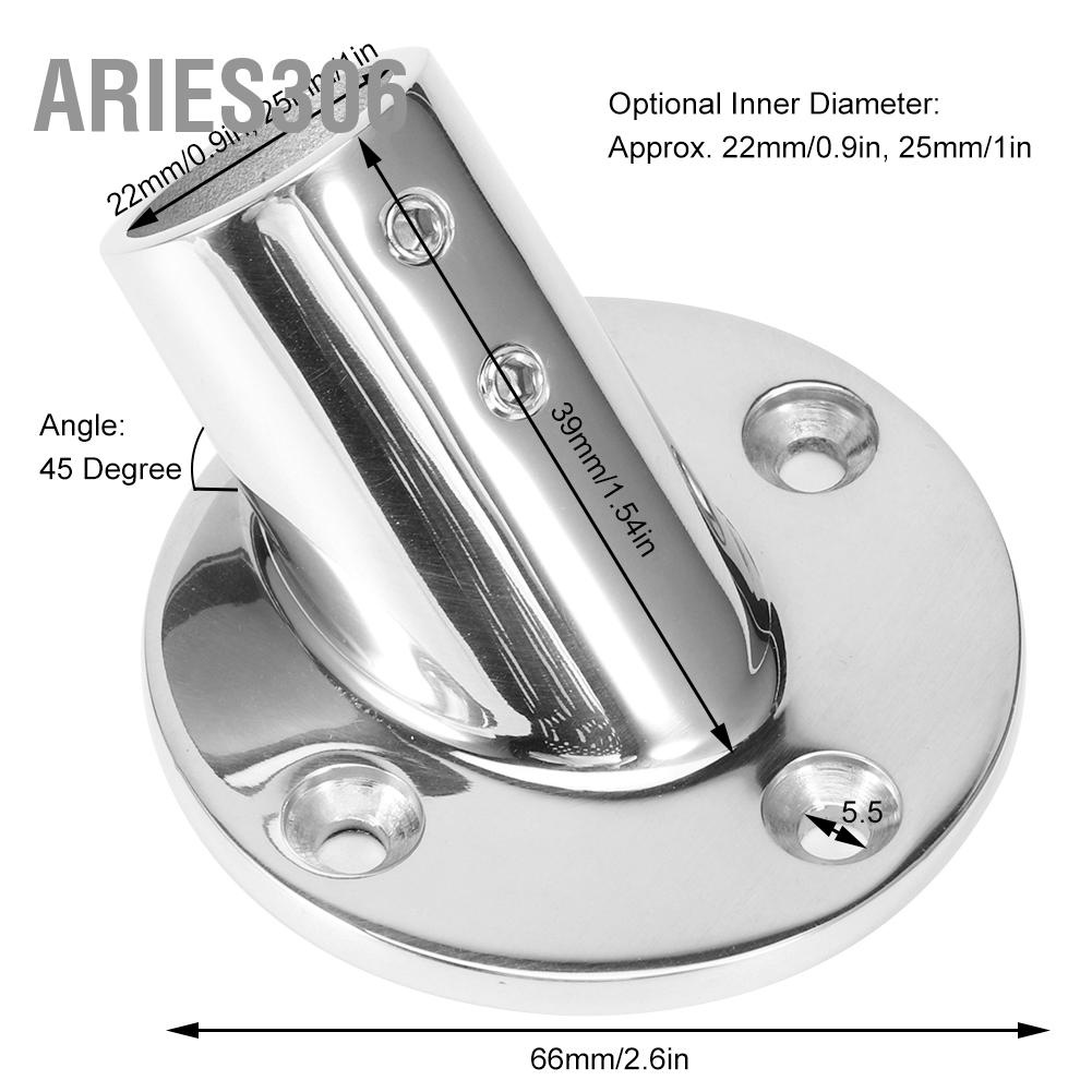 aries306-45-องศาฐานท่อกลมราวบันไดราวบันได-316-สแตนเลสฮาร์ดแวร์เรือเดินทะเล