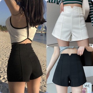 กางเกงขาสั้นเอวสูง เซ็กซี่น่ารักสไตล์เกาหลี กางเกงขาสั้นผู้หญิง กางเกงน่ารัก ใหม่สบายๆระดับไฮเอนด์สูทกางเกงร้อนยืดสไตล์สาวร้อนกางเกงสะโพกบาง