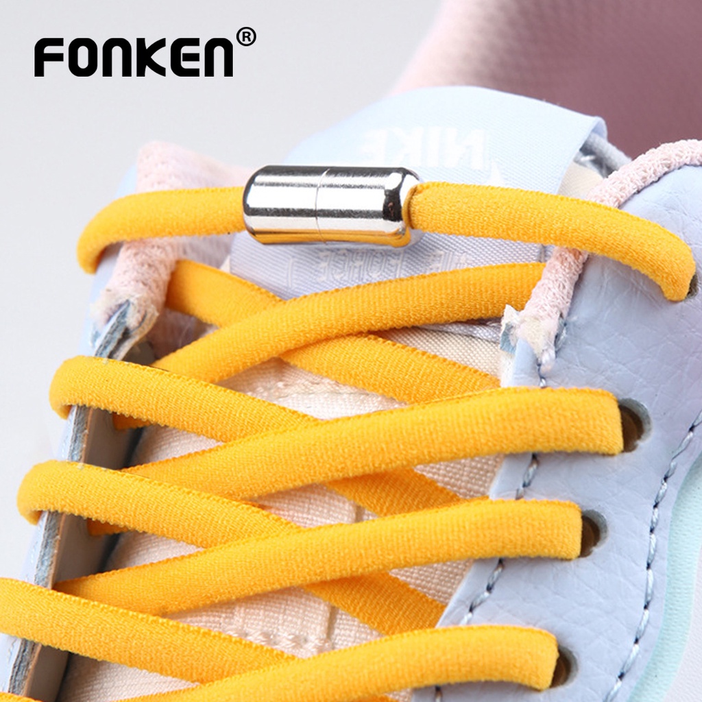 ภาพสินค้าFonken เชือกผูกรองเท้า แบบยืดหยุ่น ไม่ผูกเชือกผูกรองเท้า สําหรับเด็ก และผู้ใหญ่ เชือกผูกรองเท้า สวมเร็ว ขี้เกียจ โลหะ ล็อคเชือกผูกรองเท้า จากร้าน fonken.th บน Shopee ภาพที่ 1