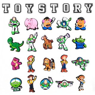 【Toy Story Series】รองเท้าแตะ PVC ลายการ์ตูน Buzz Lightyear Toy Story Graffiti Croc Jibz น่ารัก ถอดออกได้ อุปกรณ์เสริม สําหรับตกแต่งสวน DIY