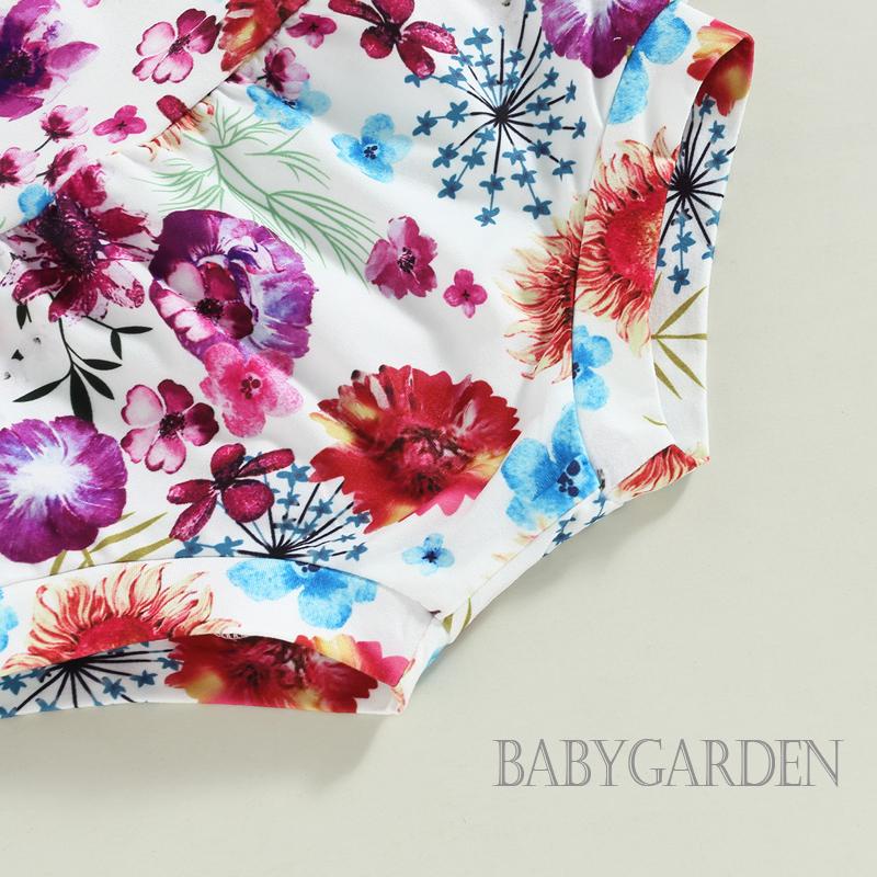 babygarden-0-18-เดือน-ชุดเสื้อผ้าเด็กผู้หญิง-เสื้อกล้ามคอกลม-แขนกุด-สีพื้น-กางเกงขาสั้น-พิมพ์ลายดอกไม้-ที่คาดผม