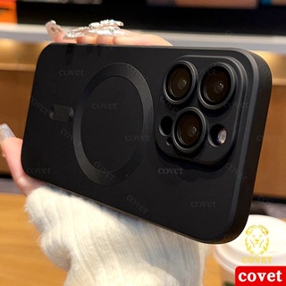 COVET เคสไอโฟน11 เคสกันกระแทก เคสซิลิโคน เคสโทรศัพท์มือถือ แบบนิ่ม ผิวด้าน มีแม่เหล็ก ป้องกันเลนส์กล้อง สําหรับ iPhone 15 14 13 12 11 Pro Max