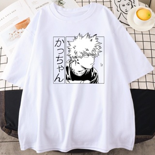 My Hero Academia Katsuki Bakugo Print Oversized T Shirts Man Summer Loose Anime Clothes Female Short_04