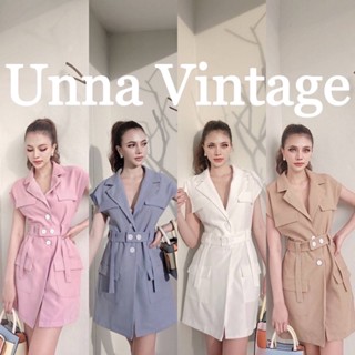 Unna Vintage เสื้อเบลเซอร์ตรงยาว ดีเทลเท่ห์ๆเก๋ๆ ใส่สวย ใส่สบาย ดูหรูหราดูดีสุด #พร้อมส่ง