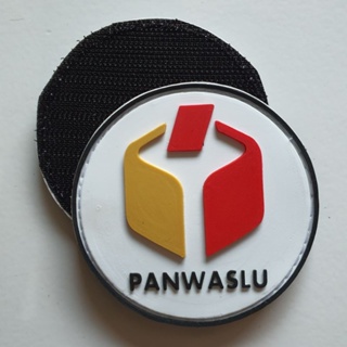 Putih แผ่นปะยางโลโก้ panwaslu ฐานสีขาว ทรงกลม คณะกรรมการการเลือกตั้งทั่วไป การเลือกตั้ง การเลือกตั้ง kpu เวลโคร แผ่นปะสัญลักษณ์ยาง
