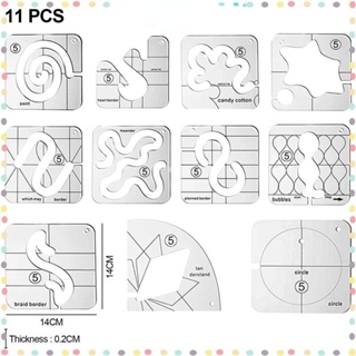 ชุดแม่แบบ กรอบอะคริลิคใส สําหรับเย็บผ้า 11 ชิ้น