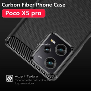 เคสโทรศัพท์มือถือ ซิลิโคน คาร์บอนไฟเบอร์ กันกระแทก สําหรับ Xiaomi Poco X5 pro X5pro M5 s M5s PocoX5 pro PocoX5pro PocoM5s