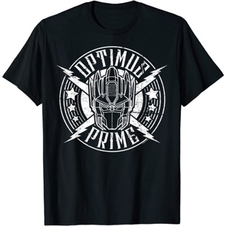 เสื้อยืด พิมพ์ลาย Transformers Optimus Prime Rock Badge สําหรับผู้ชาย_09