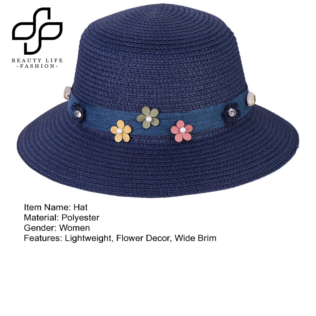 beautylifefashion-หมวกบังแดด-ทรงกลม-น้ําหนักเบา-แฟชั่นฤดูร้อน-สําหรับผู้ใหญ่-ผู้หญิง