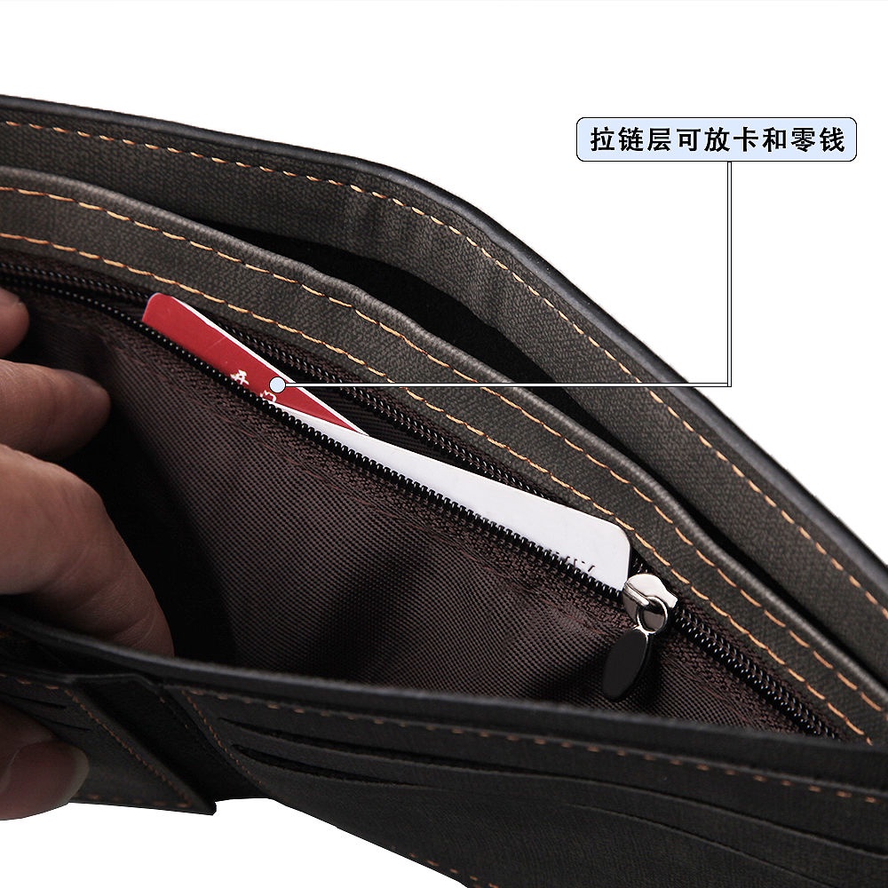 กระเป๋าสตางค์-หนังวัว-ใบสั้น-สามารถพับได้-มีช่องใส่บัตรหลายช่อง-สไตล์เกาหลี-สําหรับผู้ชาย