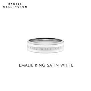 (ทักแชทรับโค้ด) Daniel Wellington แหวน EMALIE RING SATIN WHITE 54 มม ทูโทน