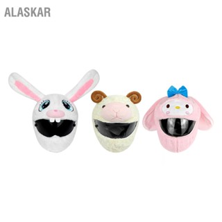  ALASKAR หมวกกันน็อคมอเตอร์ไซค์ปกการ์ตูนสไตล์สัตว์นุ่มอบอุ่น Plush PP ผ้าฝ้ายน่ารักหมวกกันน็อคสำหรับจักรยานกลางแจ้งขี่จักรยาน