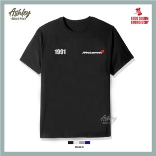T Shirt Round Neck Sulam McLaren 1991 MP4 Grand Prix Champion Honda V12 Baju Lelaki Cotton Fashion Embroidery Jahit_03