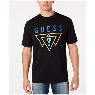 พร้อมส่ง GUESS เสื้อยืดแขนสั้น ผ้าฝ้ายแท้ ระบายอากาศ พิมพ์ลายตัวอักษร แฟชั่นฤดูร้อน สําหรับผู้ชาย