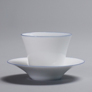 [Uayun] ชุดถ้วยชากังฟู แบบบาง สีขาว สีฟ้า สไตล์เรโทร อุปกรณ์เสริม สําหรับพิธีชงชากังฟู 2 ชิ้น