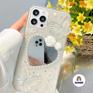 สําหรับ IPhone 14 Pro Max เคสโทรศัพท์มือถือ Tpu นิ่ม กันกระแทก ปิดด้านหลัง ลายผีเสื้อ 3D มีกาวในตัว สําหรับ IPhone 13 12 11 Pro Max Xs Xr 7 8 Puls