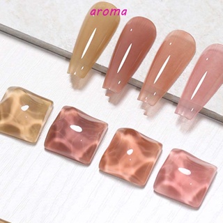 Aroma เจลทาเล็บ เจลลี่โปร่งแสง สีคาราเมล สีชมพู สําหรับตกแต่งเล็บ DIY