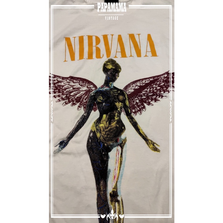 2023-nirvana-inutero-1993-แขนยาว-ผ้าร้อย-ฟอกนุ่ม-เสื้อวง-เนอร์วาน่า-papamama-vintage-shirt