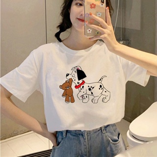 Disney Little Spotted Dog Print T Shirt Women Cartoon T-shirt Funny Female T-shirt Summer Leisure Fashion 101 Dalma_03