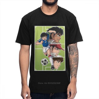 เสื้อยืดWhite Captain Tsubasa Printed Cotton Round Neck Mens T-Shirt_04