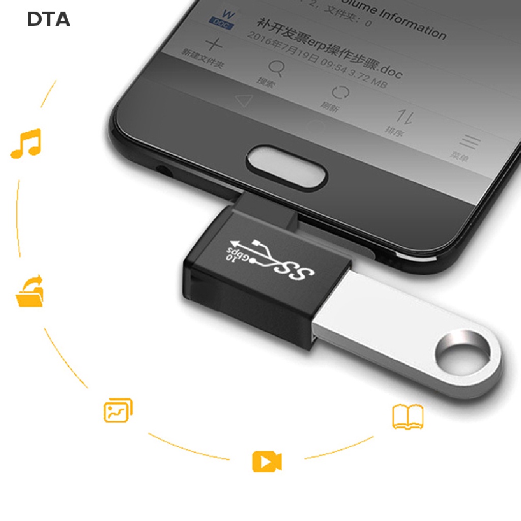 dta-otg-อะแดปเตอร์แปลง-usb-3-1-type-c-ตัวเมีย-เป็น-usb-3-0-ตัวผู้-10gbps-type-c-เป็น-usb-3-0-มุม-90-องศา-สําหรับเชื่อมต่อ-usb-c-otg-dt