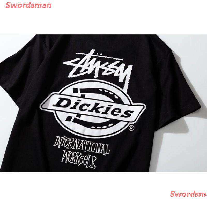 swordsman-dickiesเสื้อยืดลำลอง-dickies-amp-stussy-เสื้อยืดแขนสั้นพิมพ์ลายแฟชั่น-dickies-short-sleeve-t-shir