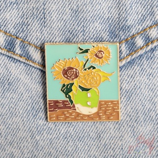 ★ Van Gogh: เข็มกลัด รูปดอกทานตะวัน สําหรับตกแต่งบ้าน ★ เข็มกลัดแฟชั่น Doodle Enamel Pins สําหรับติดกระเป๋าเป้สะพายหลัง 1 ชิ้น