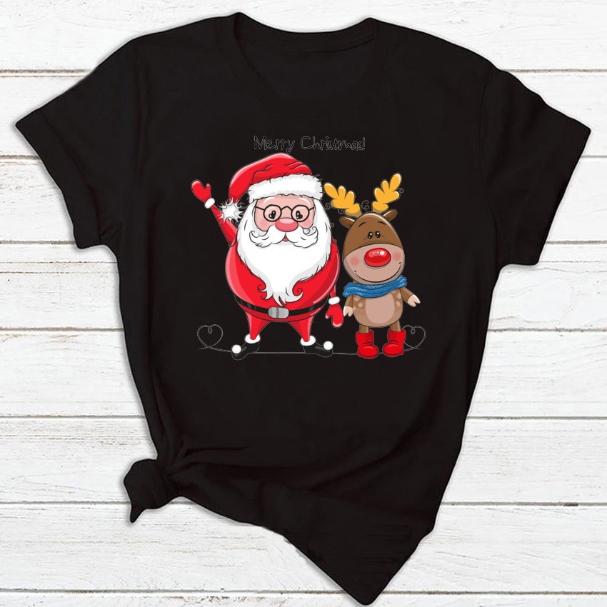 funny-cartoon-santa-claus-t-shirt-women-merry-christmas-holiday-tshirts-fashion-short-sleeve-tops-teeเสื้อยืดผู้หญิง