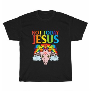 Today Not Jesus TShirt Satan Goat Satanic Rainbow Satanism Unisex Tee Gift_04