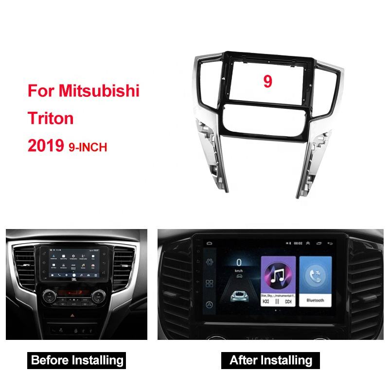 อะแดปเตอร์กรอบเครื่องเสียงรถยนต์-dvd-หน้าจอขนาดใหญ่-9-นิ้ว-สําหรับ-mitsubishi-triton-l200-2din