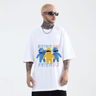 Rainbow Friends T Shirt for Men Roblox Game Christmas Gift Oversized Tee Shirts Short Sleevesเสื้อยืด_03