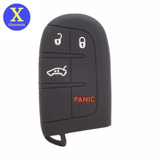 Dkgpan15khejok98 Xinyuexin ปลอกกุญแจรถยนต์ ซิลิโคน สําหรับ Chrysler 200 2015 2016 2017 Smart Key Jeep Dodge Remote Key Holder Bag Protection