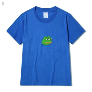 พร้อมส่ง❍เสื้อยืดแขนสั้นผู้ชายและผู้หญิงพิมพ์ลาย Frog ในนามกบใหม่ข้ามพรมแดนบนสเก็ตบอร์ด